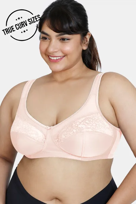 Buy Zivame True Curv Single Layered Non Wired Full Coverage Super Support  Bra - Pale Blush Cake Pink at Rs.1046 online