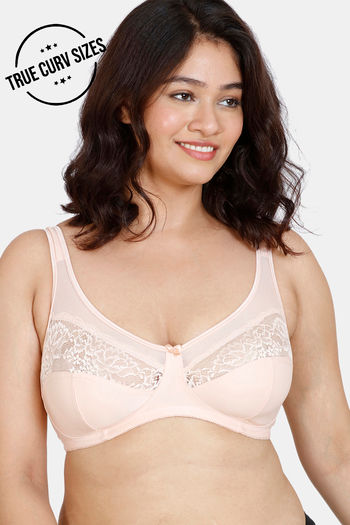Buy Zivame True Curv Single Layered Non Wired Full Coverage Super Support Bra - Pale Blush Cake Pink