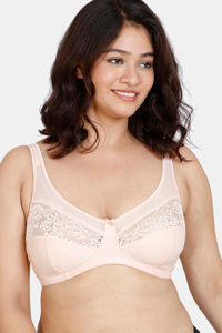 Buy Zivame True Curv Single Layered Non Wired Full Coverage Super Support Bra-Pale Blush Cake Pink