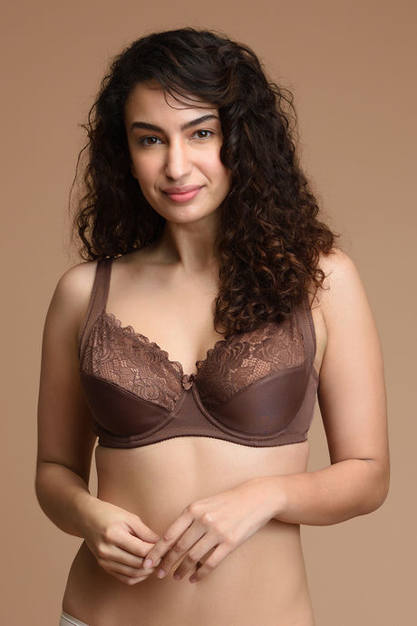 Zivame True Curv Lightly Lined Wired 3/4th Coverage Super Support Bra -  Nutmeg Brown