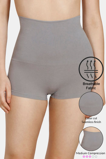 Buy Zivame Tummy Control Midwaist Boyshort Panty - Grey