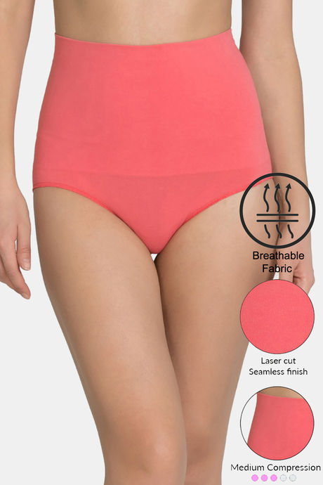 Buy Zivame Tummy Control Midwaist Hipster Panty - Coral at Rs.846