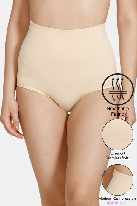 Buy Zivame Tummy Control Midwaist Hipster Panty - Skin at Rs.846 online