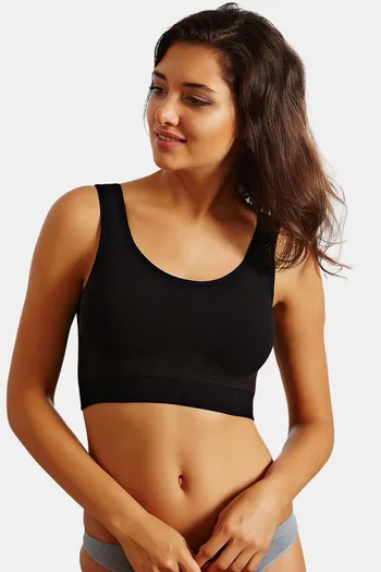 Buy Zivame At Home Double Layered Non Wired 3/4th Coverage Bra - Black