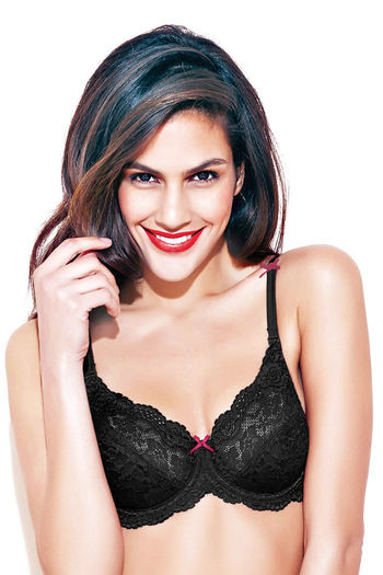 Buy Enamor All Lace Underwire Bra-Black at Rs.895 online