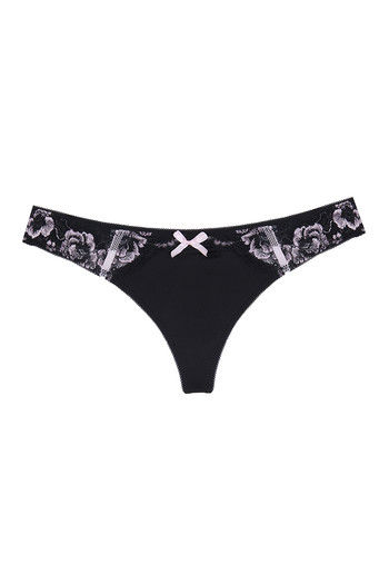 Buy Zivame Mysterious Black Low Rise Thong Panty- Black at Rs.395 online