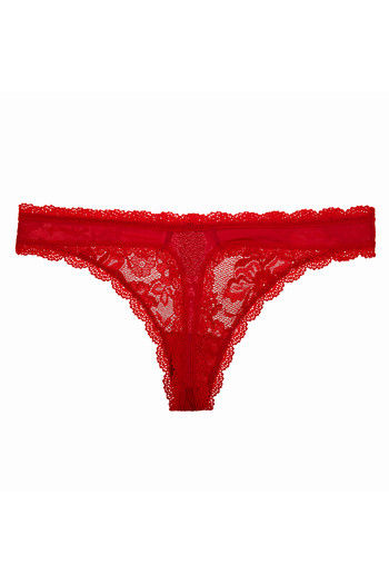 Buy Zivame Delicate Floral Lace Low Waist Thong Panty-Red at Rs.395 online