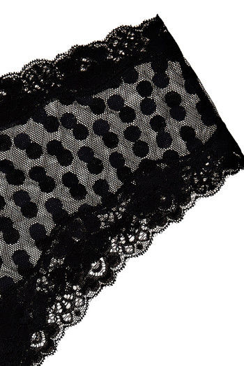 Zivame Polka Dot Sheer Mesh Mid Rise Hipster Panty-Black