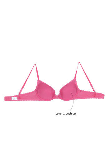 Buy Zivame Delicate Lace Overlay Gentle Push Up Bra-Pink at Rs