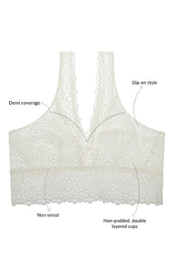 Buy Zivame Made to Layer Eyelet Lace Longline Bralette- White at Rs.795  online