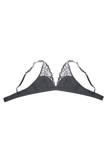 Buy Zivame Made to layer Satin Scallop Lace Bralette-Dark Grey at