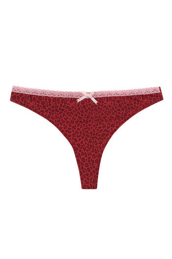 Buy Amante Low Rise Half Coverage Thong - Spanish Red at Rs.545 online