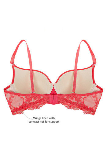 Buy Zivame Cuppa Contrast Padded Sweetheart Neckline Bra- Coral at