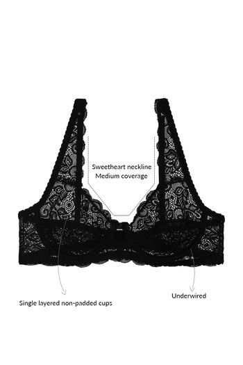 Buy Zivame Luxe Lace Single Layered Wired Medium Coverage Lace Bra-Black at  Rs.995 online