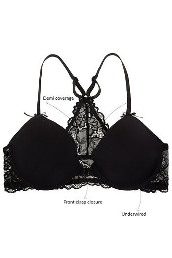 Buy Zivame Watch Your Back Front Open T-shirt Bra- Black at Rs.1195 online