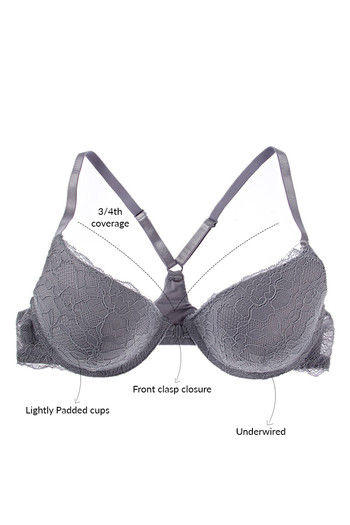 Buy Zivame Lace Embrace Front Open Bra With Sheer Low Rise Thong at Rs.1940  online