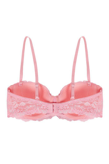 Buy Zivame Floral Lace Padded Strapless Bra- Pink at Rs.895 online