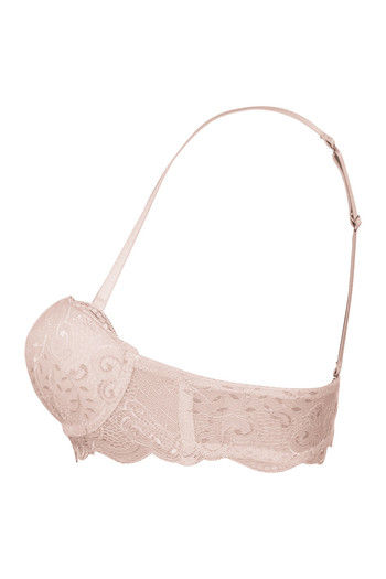 Buy Zivame Delicate Summer Lace Strapless Longline Bra-Blush Pink at Rs.975  online