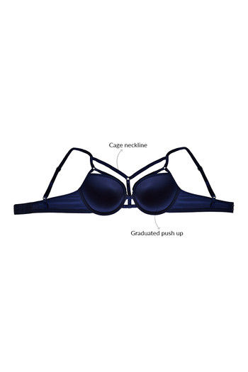 Buy Zivame Cage Neck Gentle Smooth Pushup Bra- Navy at Rs.1195