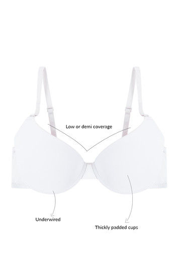 Buy Zivame Wear Me Everyday Push Up Wired Low Coverage Bra-White