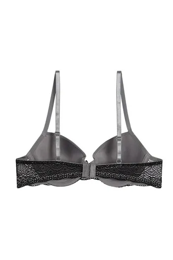 Buy AAVOW Women's White - Grey Lace Padded Non-Wired Bra Pack of 2 (B, 32)  at