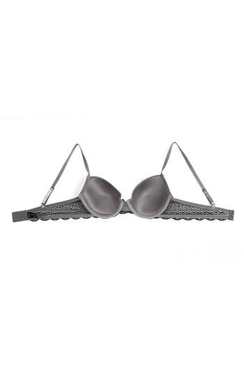 Buy AAVOW Women's White - Grey Lace Padded Non-Wired Bra Pack of 2 (B, 32)  at