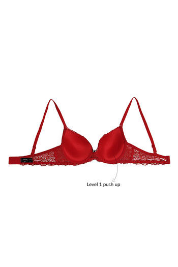 Buy Zivame Beautiful Basics Push Up Wired Low Coverage Bra-Red at Rs.995  online