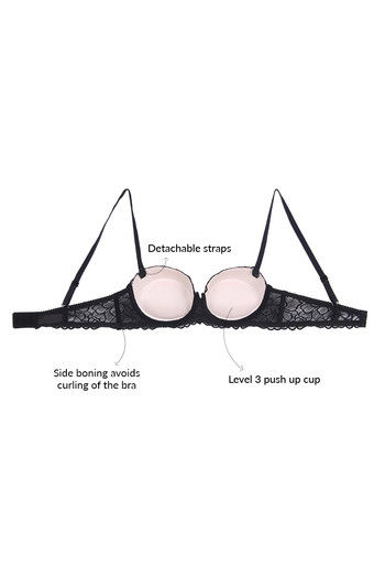 Zivame Cuppa Contrast Gentle Push Up Bra With Balconette  Neckline-GreyNCherry