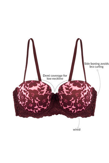 MIASHUI Bras for Women Push Up Floral Print Bra For Women Bras None  Underwire Brassiere Front Closure Breathable Push Up Bralett 