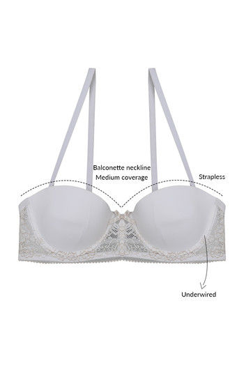 Buy Zivame Luxe Lace Push Up Wired Medium Coverage T-Shirt Bra-White at  Rs.995 online