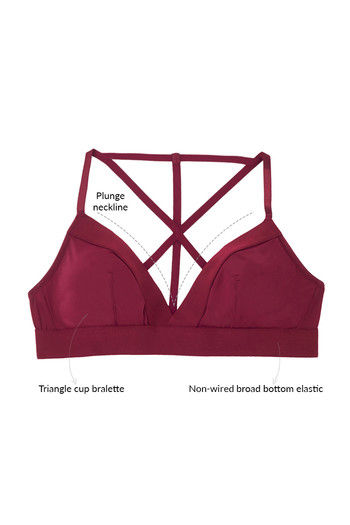 Buy Zivame Made To Layer Strappy Back Triangle Cup Padded Bralette-Burgundy  at Rs.995 online