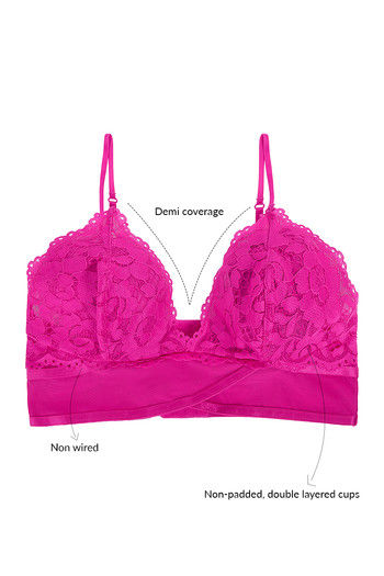 Bluebella Tallie exposed wire detail lace cami bra in pink