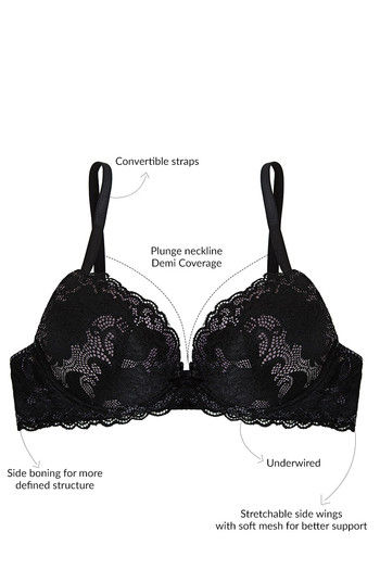 Zivame Love Stories Push-Up Wired Medium Coverage Bra - Chilli Pepper