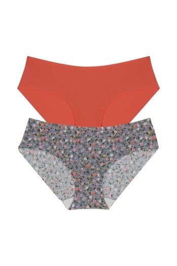 Buy Zivame No Panty Line Laser Cut Pink Cheetah N Solid Briefs (Pack of 2)-  Assorted at Rs.495 online