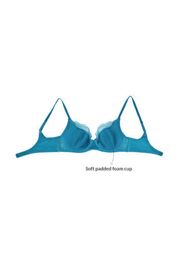 Buy Zivame Satin Brides Low Back Padded Balconette Bra- Mermaid Blue (a-dd)  Online at Low Prices in India 