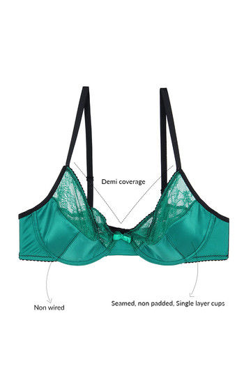 Buy Zivame Sensuous Over-Lay Lace Bra - Green at