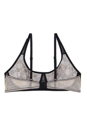 Zivame Sensuous Single Layered Non Wired Low Coverage Lace Bra-Jet Black  Printed