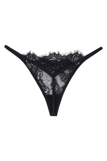 Buy Zivame Sensuous Eyelid Lace Low-rise Thong- Black at Rs.595 online