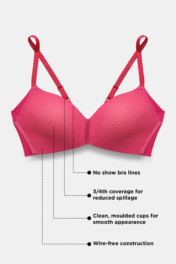 Buy Zivame Rebooted Simplicity Padded Non Wired 3-4th Coverage T-Shirt Bra  - Cork online