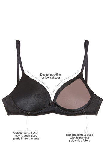 Buy Zivame Priority Push Up Non Wired Medium Coverage T-Shirt Bra-Black at  Rs.775 online
