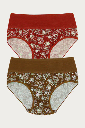 Buy Rosaline Medium Rise Full Coverage Tummy Tucker Hipster Panty (Pack of  2) - Assorted at Rs.399 online