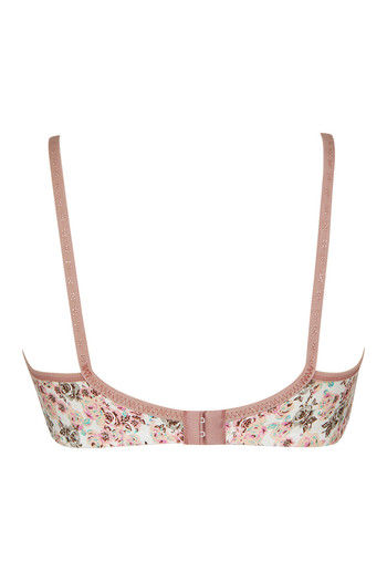 Buy Rosaline All Day Comfort Rose Print Wirefree Bra- Peach at Rs