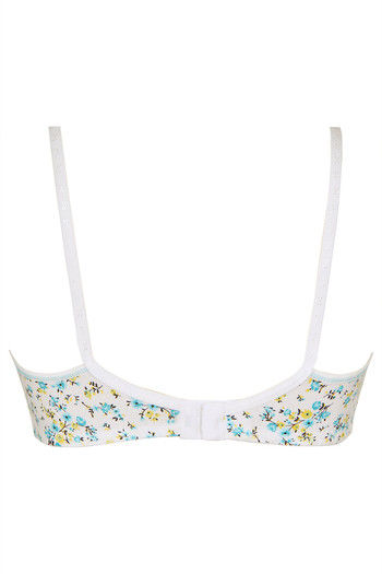 Buy Rosaline All Day Comfort Floral Print Wirefree Bra- Blue at Rs.359  online