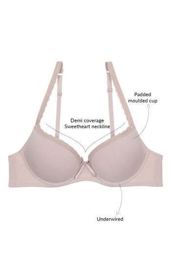 Buy Zivame Push Up Wired Low Coverage Bra-Burgundy at Rs.1145