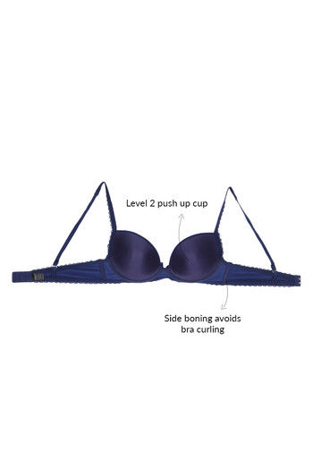 Buy Zivame Push Up Wired Low Coverage Bra-Dark Blue at Rs.348 online