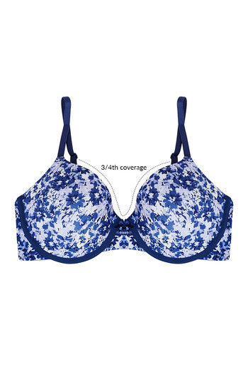 Buy Zivame Fashion Print Push Up Wired 3/4th Coverage T-Shirt Bra