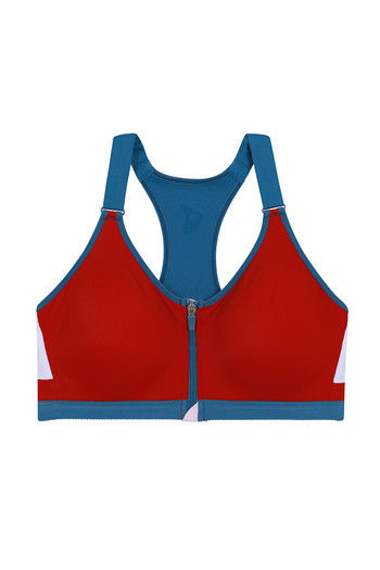 Women's Champion Motion Control Zip Front Sports Bra Red Flame 38D