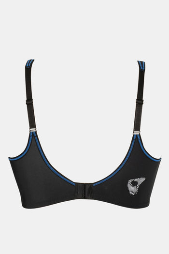 Buy Zelocity By Zivame Black Solid Non Wired Non Padded Sports Bra - Bra  for Women 7574892