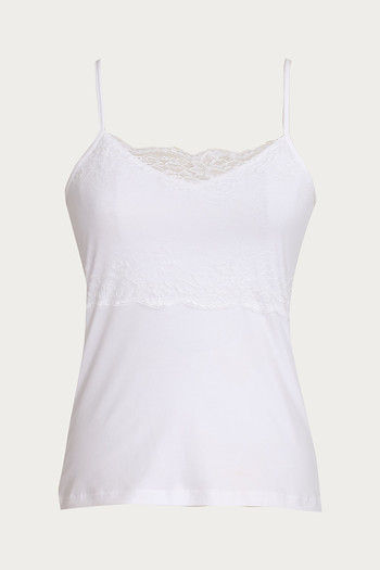 Buy Zivame High Neck Lacy Camisole- White at Rs.459 online