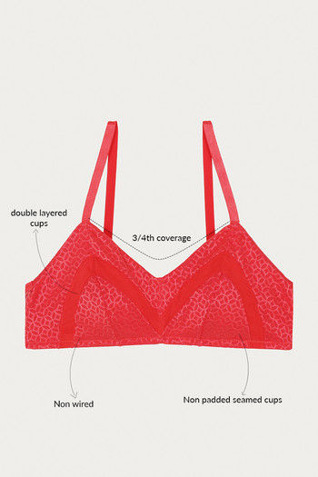 Buy Zivame Moroccan Lace Double Layered Non Wired 3/4th Coverage Bra -  Bittersweet at Rs.850 online